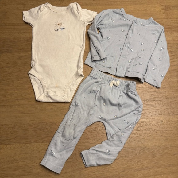 Carter's Other - Baby Blue and Cream nautical 3pc Outfit Set
